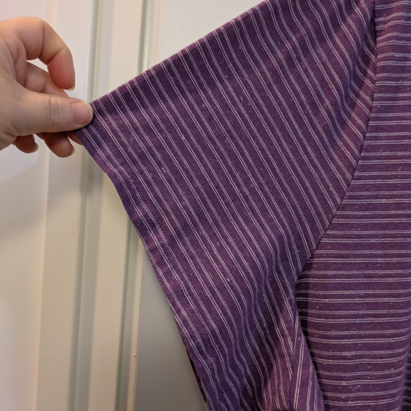 croft & barrow Purple Striped Short Sleeve Tee - Picture 5 of 9
